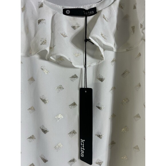 KRISA Swing Cami Top Sz S Ivory with Gold Detail NWT - Picture 5 of 7